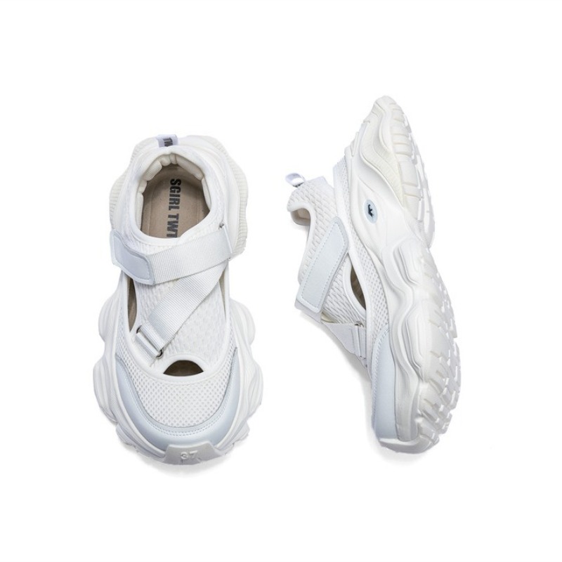 Women'S Fashion Velcro Sneakers - Kadın içi boş nefes baba ayakkabı