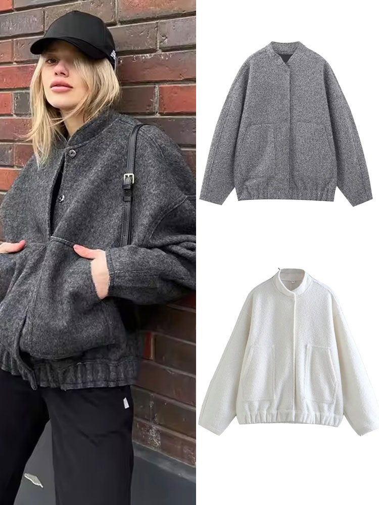 Women'S Fashion Bomber Jacket - HH Sonbahar Kadın Gevşek Rahat Katı