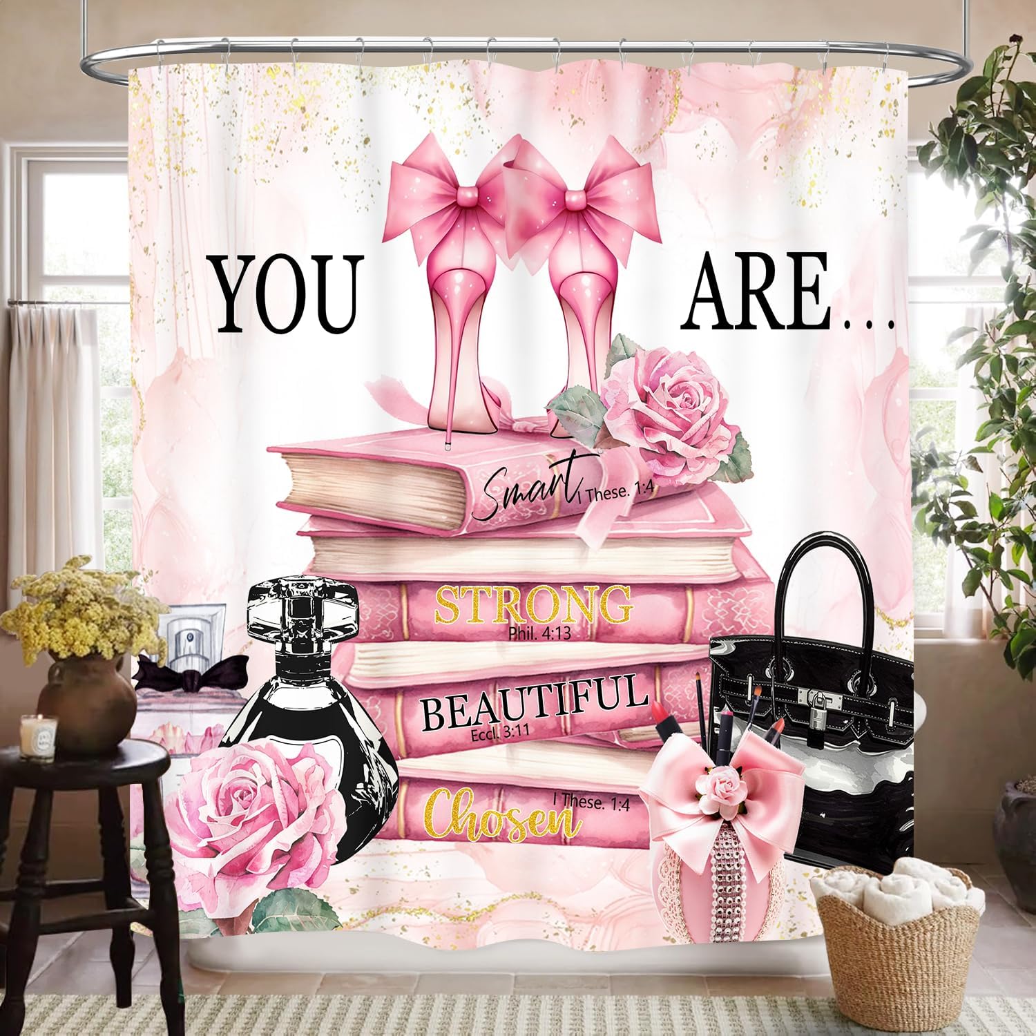 Women'S Fashion Magazine - Moda Kadın Banyo Perdesi, Modern Pembe