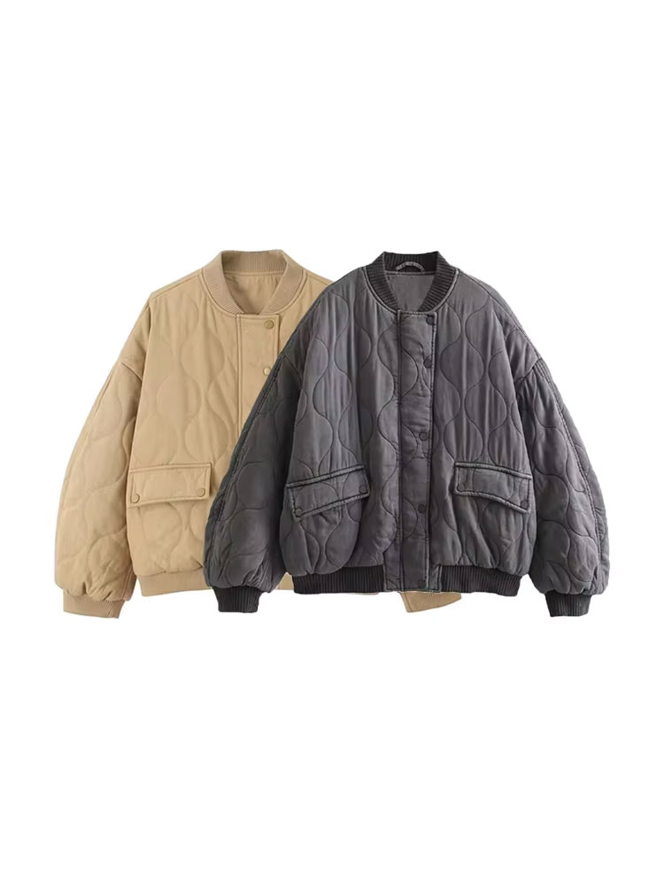 Women'S Fashion Bomber Jacket - Kadın Moda Büyük Boy Kalın Sıcak