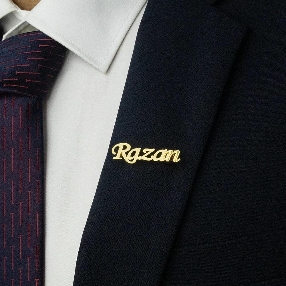 Women Fashion Dress Names - Kişiselleştirilmiş İsim Broş Monogram Elbise Broş
