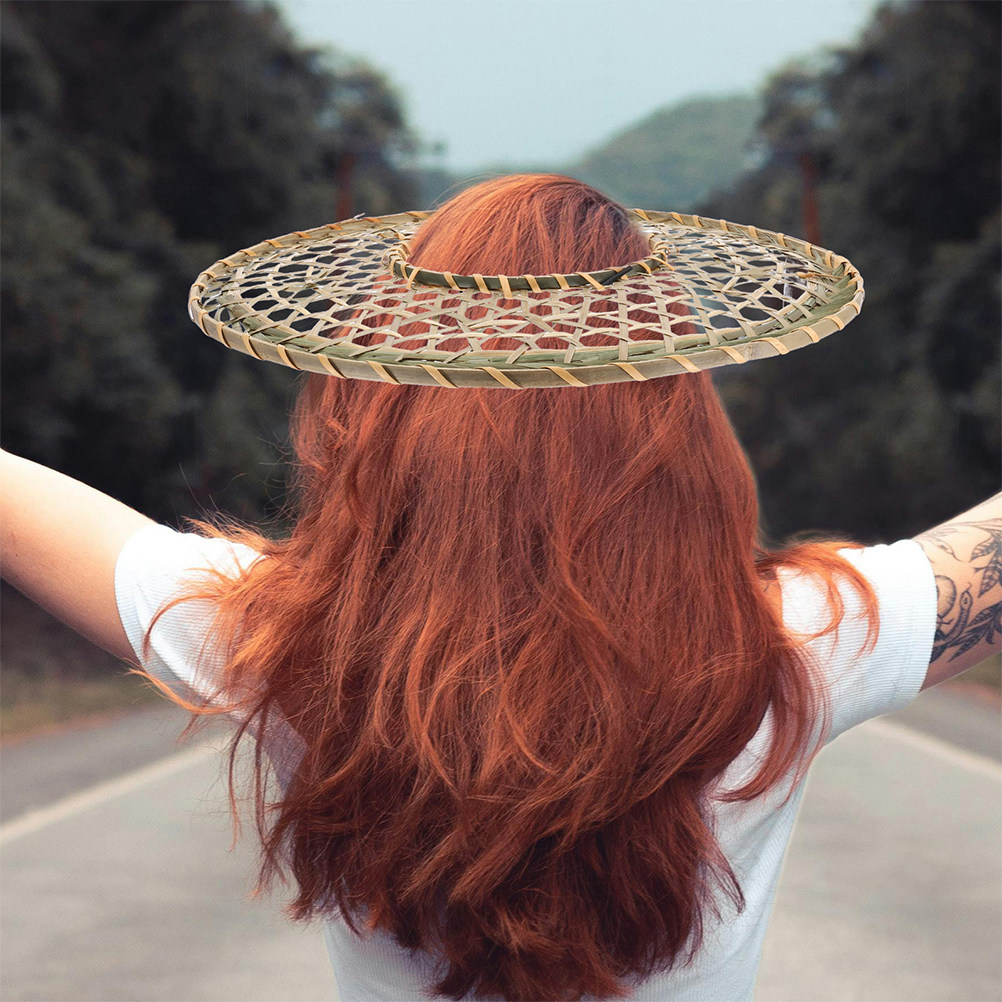Straw Hat Summer - Bambu Dokuma Şapka Çin Oryantal Hasır