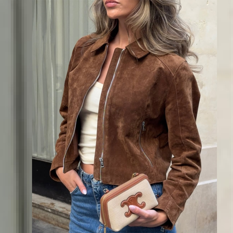 HXAO Kırpılmış Ceket Süet Ceke - Women'S Fashion Bomber Jacket incelemesi ve fiyatı