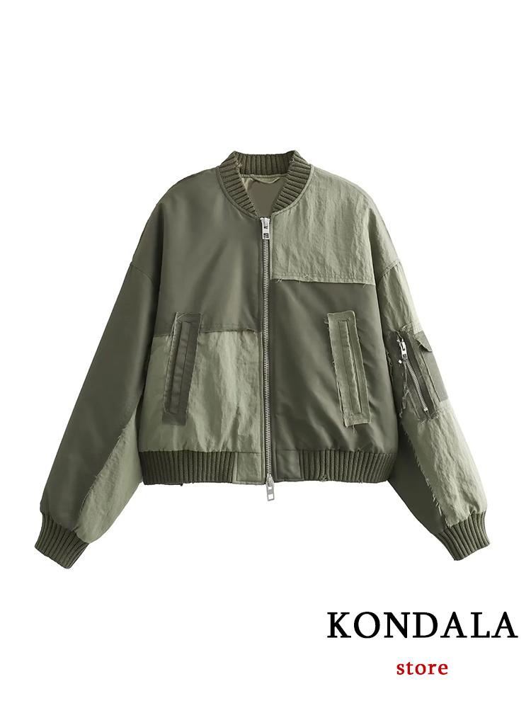   Sokak Giyim Tarzı Ordu Yeşil - Women'S Fashion Bomber Jacket incelemesi ve fiyatı
