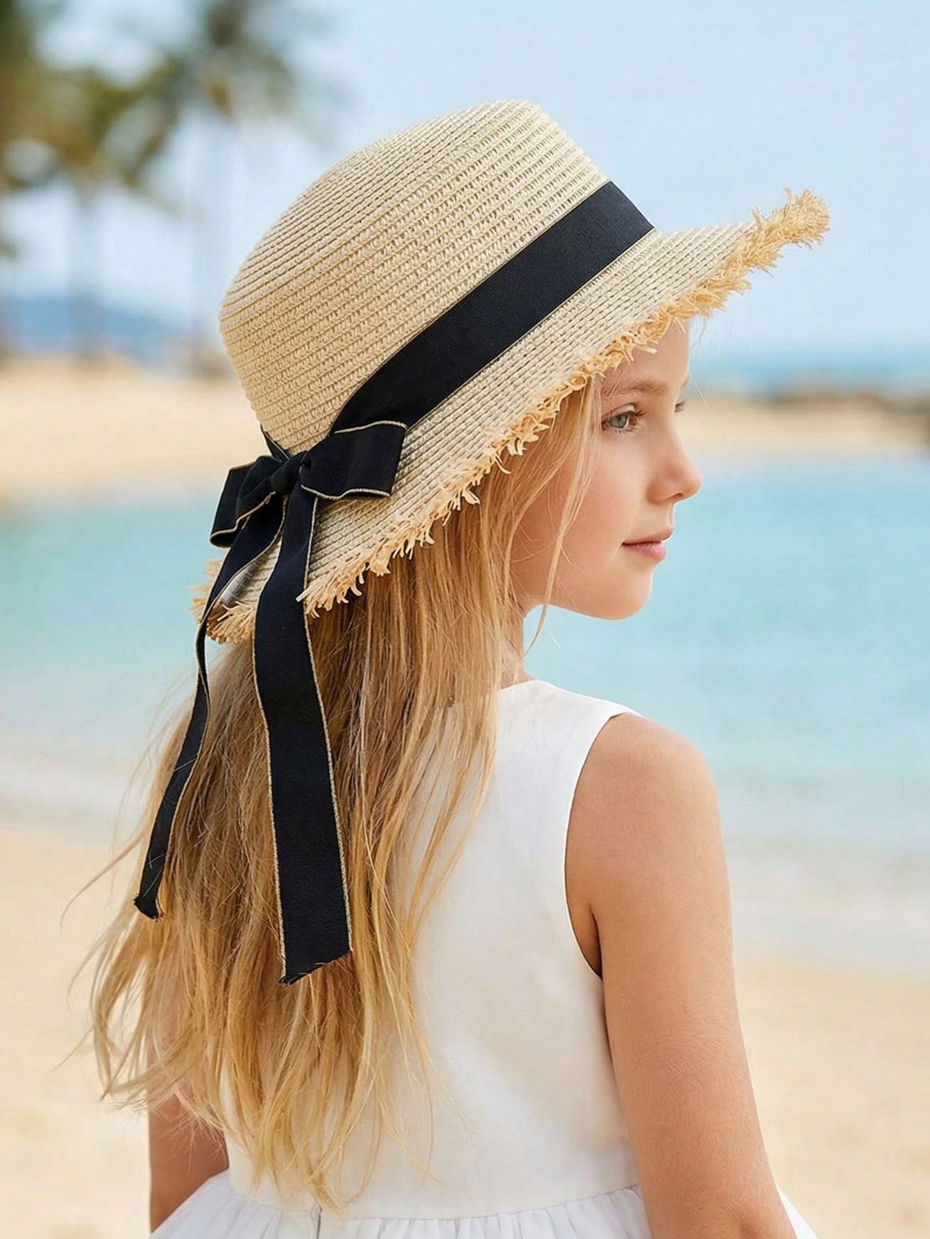 1 adet 3-8Y kızlar kahve kırık - Straw Hat Summer incelemesi ve fiyatı