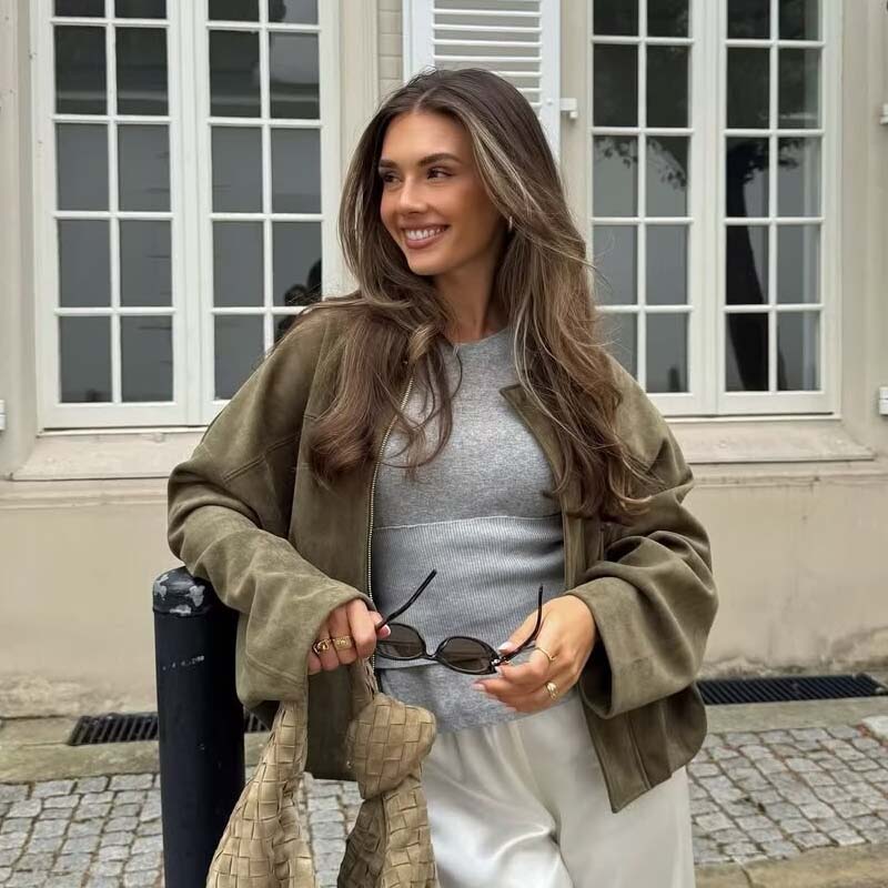 YENKYE Yeni 2025 Kadın Süet Do - Women'S Fashion Bomber Jacket incelemesi ve fiyatı