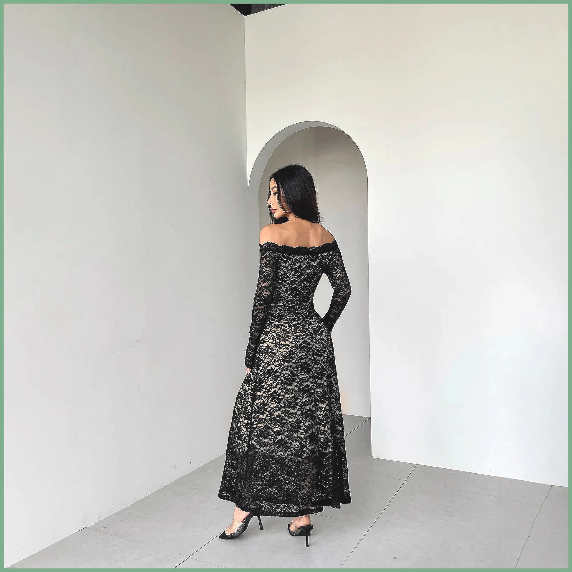 Siyah Dantelli Balo Elbisesi U - Bodycon Dress Women incelemesi ve fiyatı