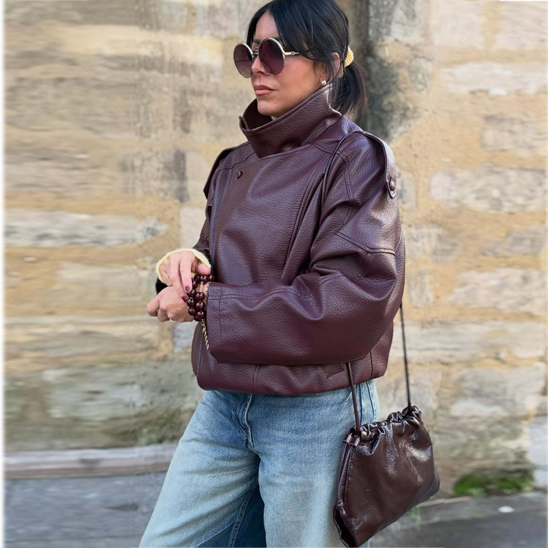MUJER Kadınlar için Suni Deri  - Women'S Fashion Bomber Jacket incelemesi ve fiyatı