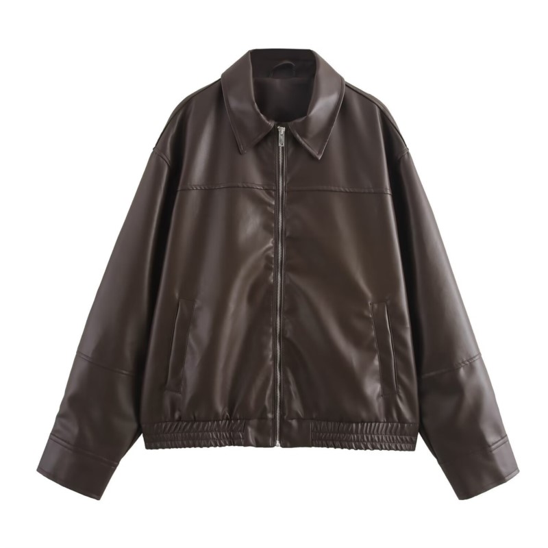 Vintage PU Deri Bombacı Ceketl - Women'S Fashion Bomber Jacket incelemesi ve fiyatı