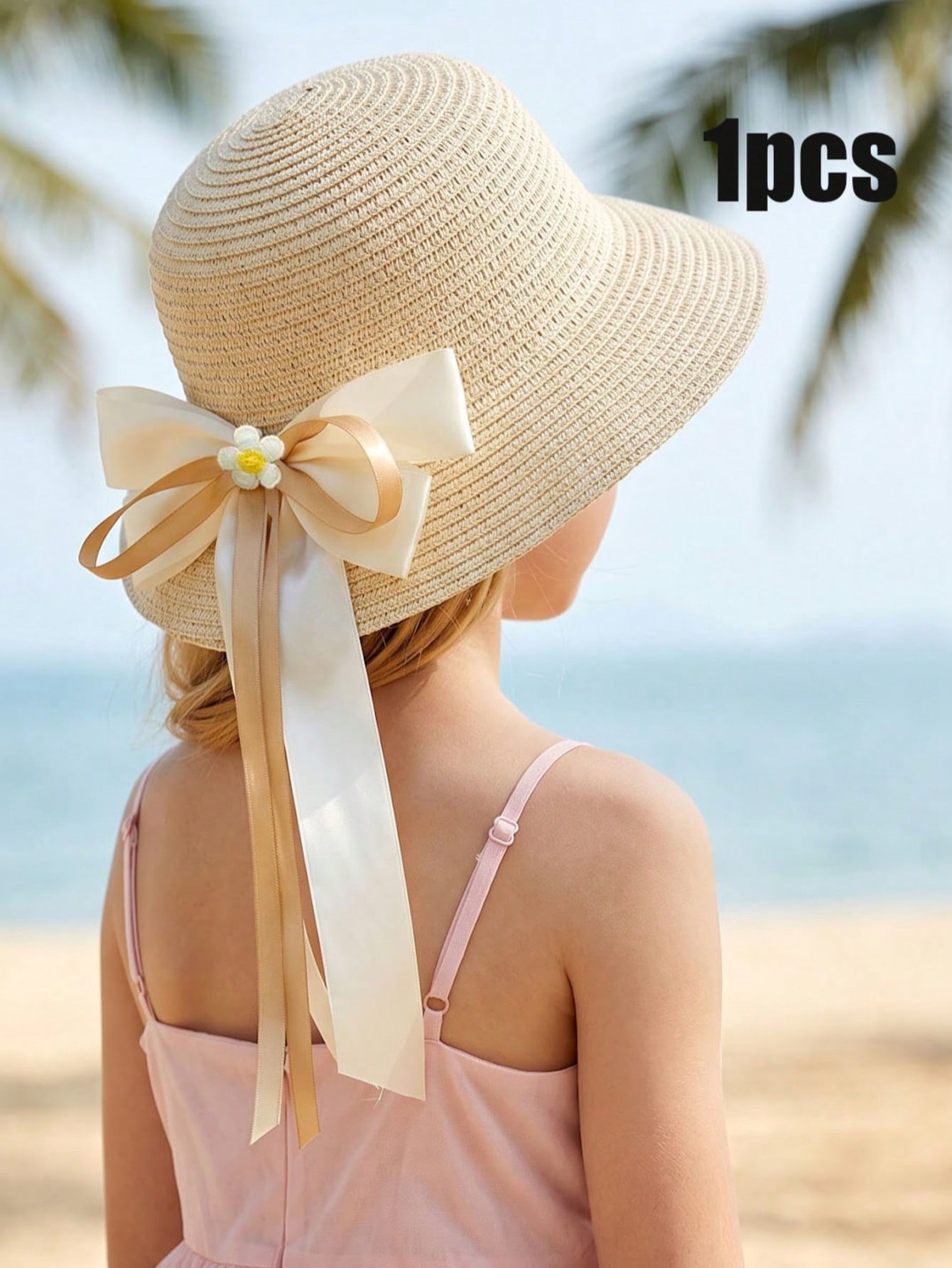 1 adet 3-8Y kızlar kahve yay h - Straw Hat Summer incelemesi ve fiyatı